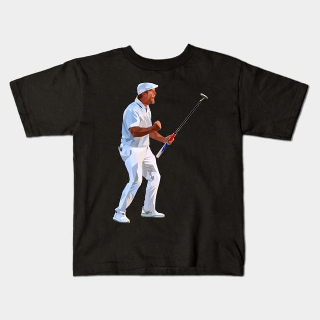 Golfer Celebration Kids T-Shirt by Worldengine